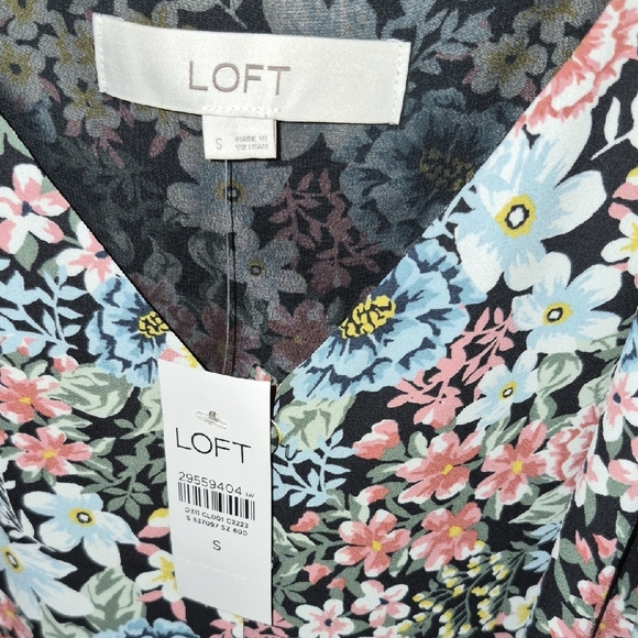 LOFT Floral Camisole - Black and Pink - Picture 2 of 3